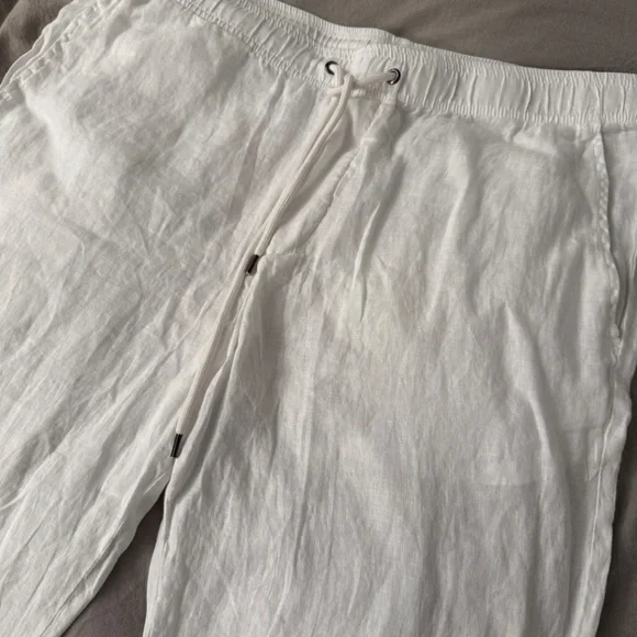 James Perse White Linen Pants Size 3 NWOT